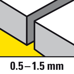 2 lâminas de serrar para cortes lineares e de precisão em chapas muito finas, com espessuras de 0,5 a 1,5 mm