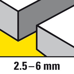 3 lâminas de serrar para cortes precisos e lineares em chapas de espessura média. com espessuras de 2.5 a 6 mm