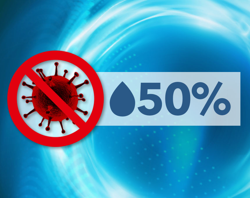 Aumentar a umidade para 50% reduz o risco de transmissão de vírus