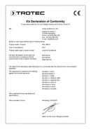 Declaração de conformidade do ar condicionado PAC 2000 X (INT)
