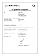 Declaração de conformidade dos termoventiladores elétricos TDS 75 R / TDS 120 R (INT)