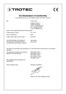 Declaração de conformidade Termómetro infravermelho TP10 (INT)