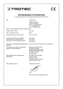 Declaração de conformidade ventilador de chão TVM 13 / TVM 14 (INT)