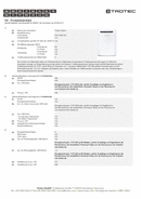 Ficha de dados do produto do aparelho de climatização ambiente PAC 3500 SH (INT)