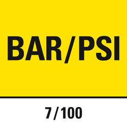 Indicação de valores de potência em bar ou PSI