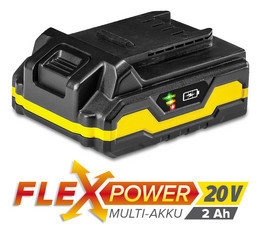 Multi-acumulador Flexpower, 20 V, 2 Ah