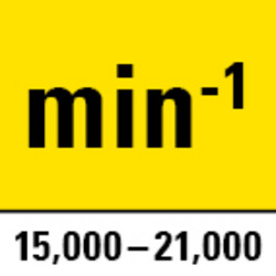 Número de rotações em vazio 15.000 a 21.000 min-1
