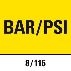 Potência regulável em bar ou PSI
