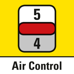 Quantidade de ar regulável em 5 etapas