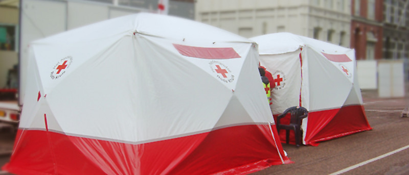Tendas de tratamento e tendas de armazenagem para situações de catástrofes-Trotec