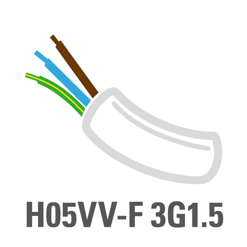 Tipo de cabo H05VV-F 3G1.5