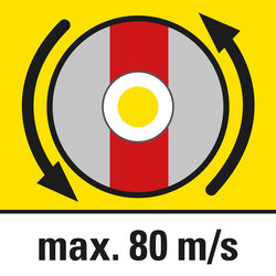 Velocidade circunferencial máx. 80 m/s