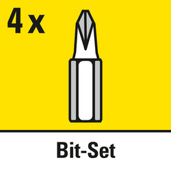 Volume de fornecimento com 4 bits para uso direto